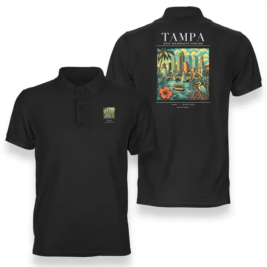 TAMPA - Poster - Double-Side Polo - Black