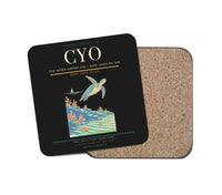 Thumbnail for Vilo Acuña Airport (CYO) design on black 1 piece coaster