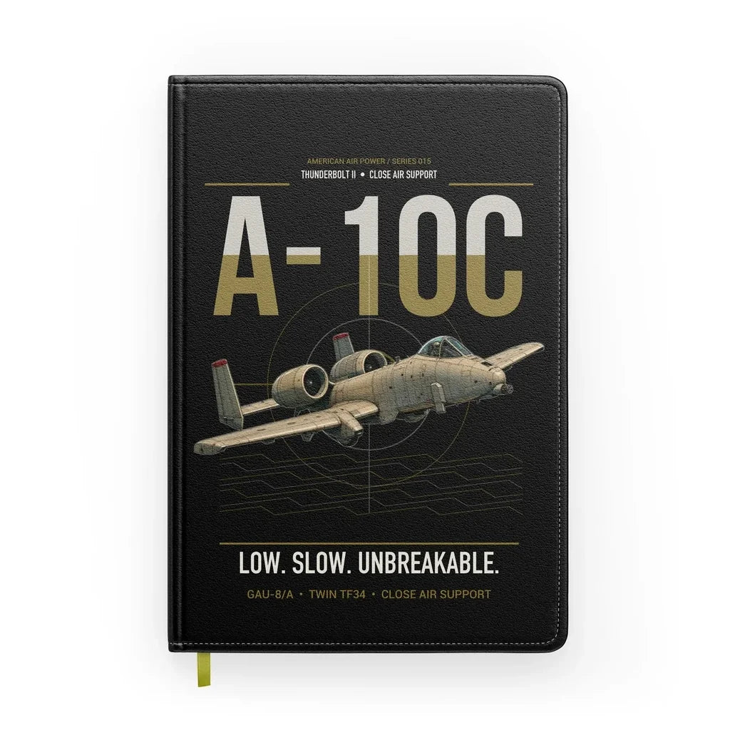 A-10C Thunderbolt II design on black notebook