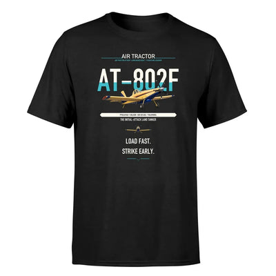 Air Tractor AT-802F design on black t-shirt, single-side print