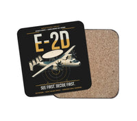 Thumbnail for E-2D Advanced Hawkeye design on black 1 piece coaster