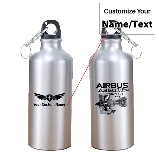 Airbus A350 & Trent Wxb Engine aviation design on thermos, vacuum-insulated.