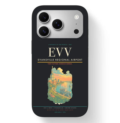 Evansville Airport (EVV) design on black iPhone 17 Pro MagSafe case