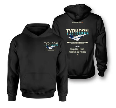Airbus Eurofighter Typhoon Twin-seat design on black hoodie