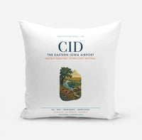 Thumbnail for The Eastern Iowa Airport Cedar Rapids (CID) design on white pillow