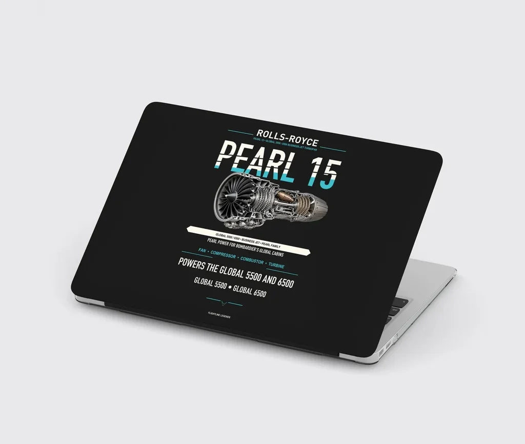 PEARL 15 design on black MacBook case