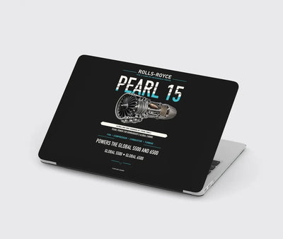PEARL 15 design on black MacBook case