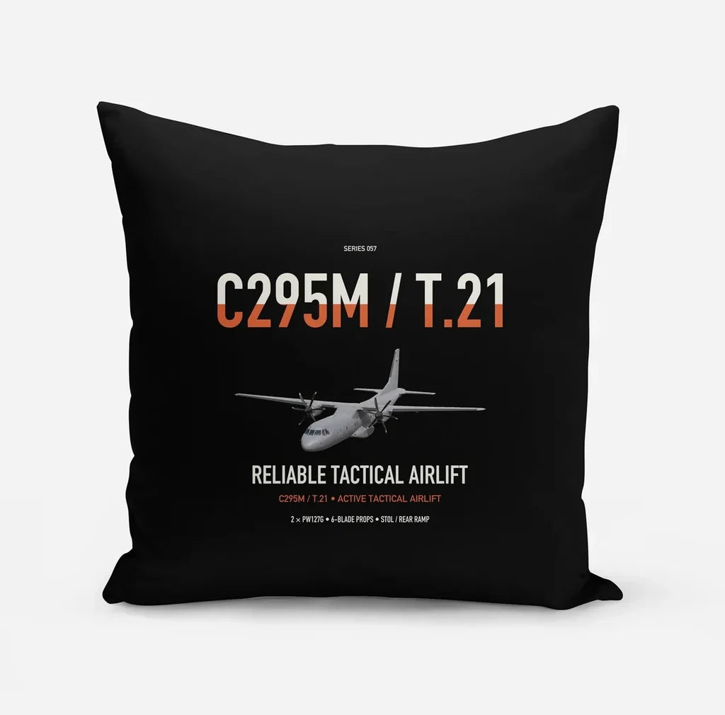 Airbus C295M T.21 design on black pillow