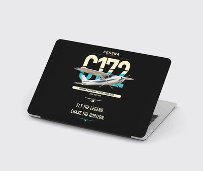 Cessna 172 Skyhawk design on black MacBook case