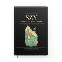 Thumbnail for Olsztyn-Mazury Airport (SZY) design on black notebook