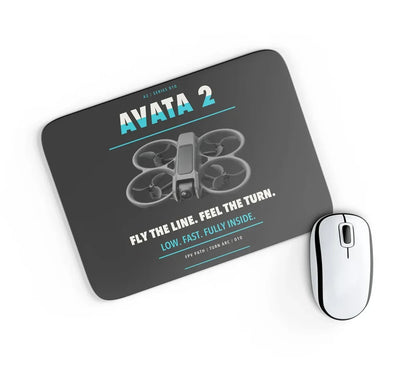 DJI Avata 2 design on black rectangle mouse pad