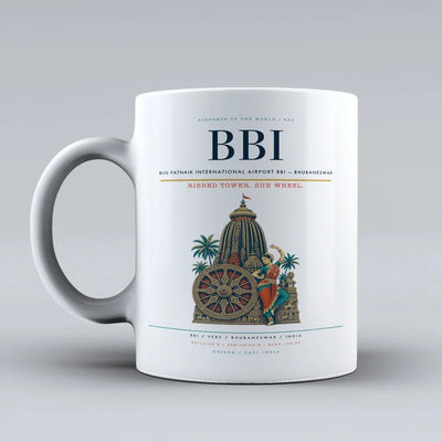 Patnaik International Airport BBI — Bhubaneswar Mug design on white biju