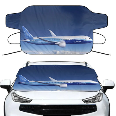 Boeing 787 Dreamliner Car aviation design on car windshield cover.