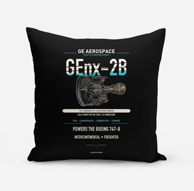 GEnx-2B design on black pillow