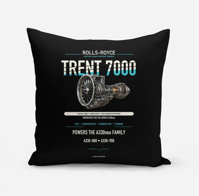 TRENT 7000 design on black pillow