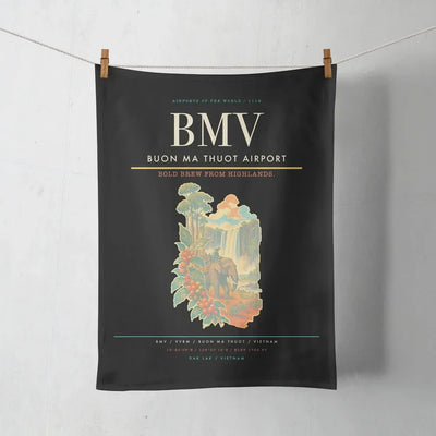 Buon Ma Thuot Airport (BMV) design on black towel