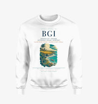 Thumbnail for Grantley Adams International Airport (BGI) design on white sweatshirt