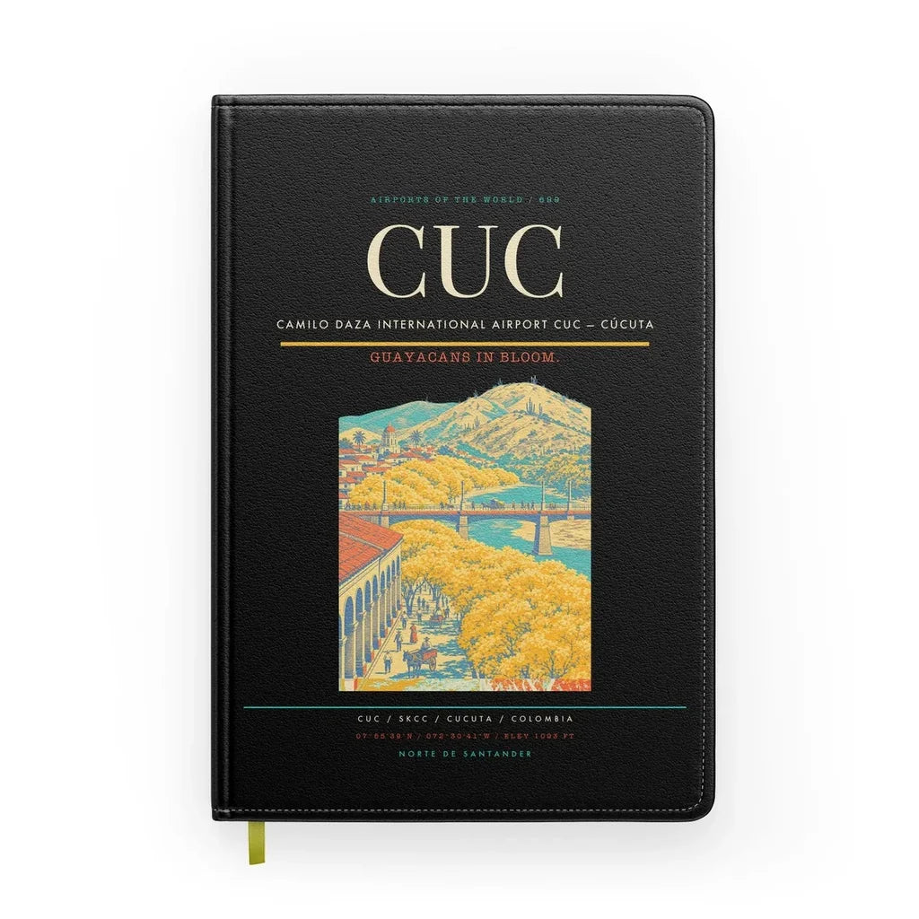 Camilo Daza International Airport (CUC) design on black notebook