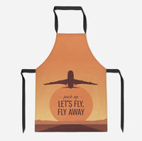 Thumbnail for Let's Fly Away aviation design on durable cotton blend kitchen apron.