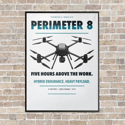 Skyfront Perimeter 8 vertical canvas print - framed - white background