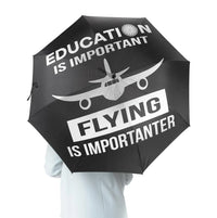 Thumbnail for Flying is Importanter aviation design on windproof polyester umbrella.