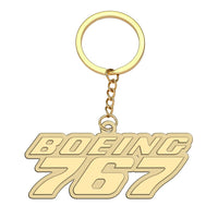 Thumbnail for Boeing 767 & Text aviation hollow key chain in polished alloy.