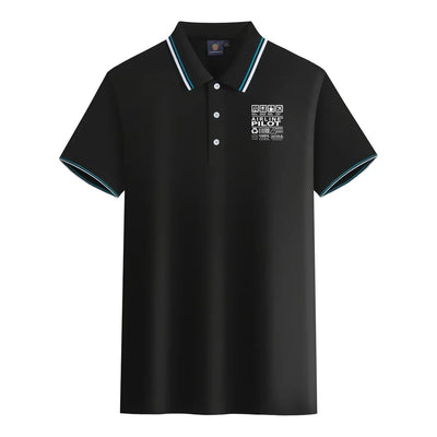 Airline Pilot Label aviation design printed on soft cotton stylish polo shirt.
