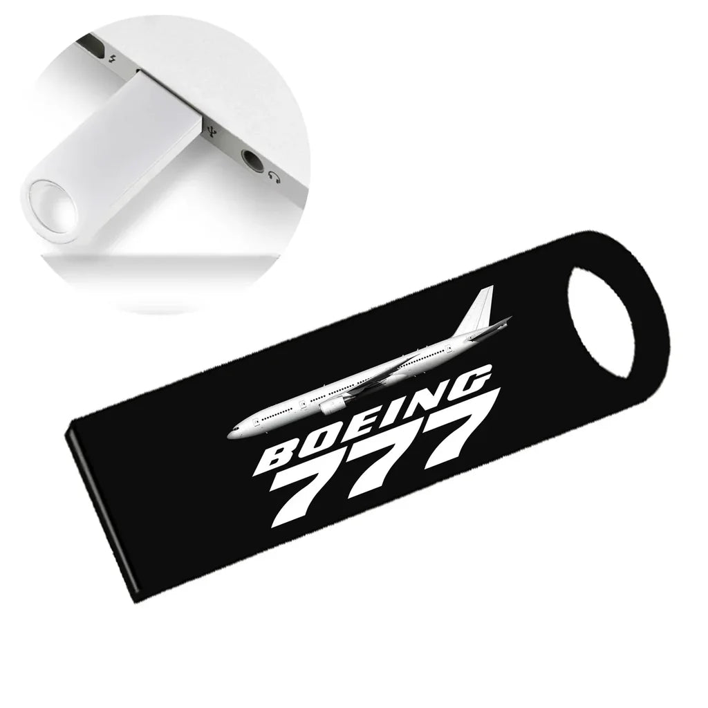 The Boeing 777 aviation design on durable waterproof casing waterproof USB device.