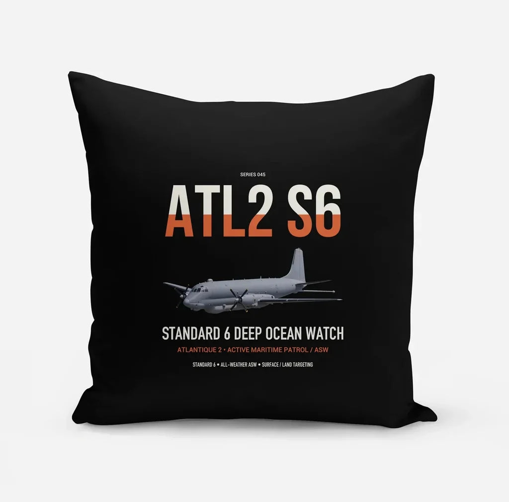 Atlantique 2 Standard 6 design on black pillow