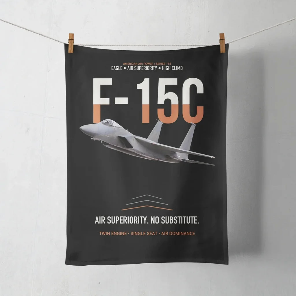 F-15C Eagle Air Superiority No Substitute design on black towel