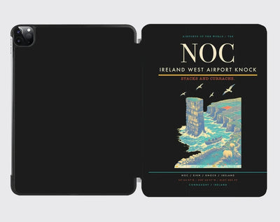 Ireland West Airport Knock (NOC) design on black ipad tablet case