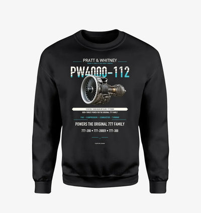 PW4000-112 design on black sweatshirt
