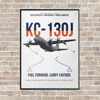 Thumbnail for KC-130J SUPER HERCULES vertical canvas print - framed - white background