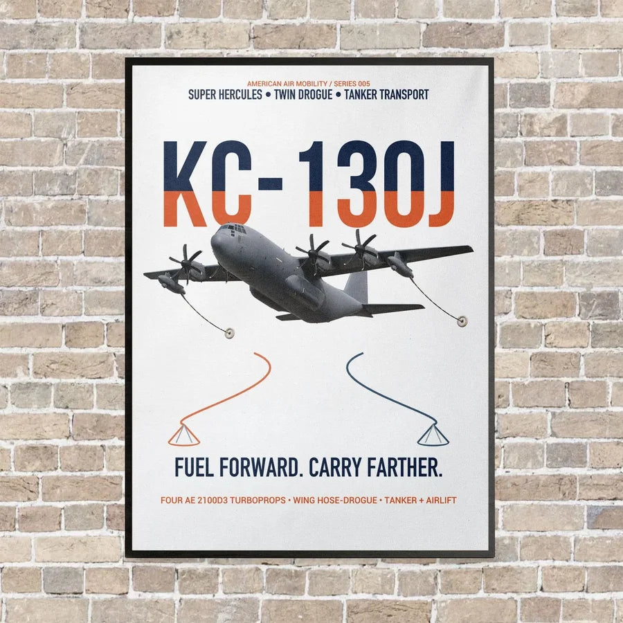 KC-130J SUPER HERCULES vertical canvas print - framed - white background