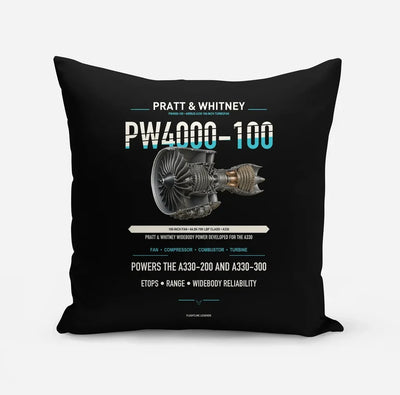 PW4000-100 design on black pillow