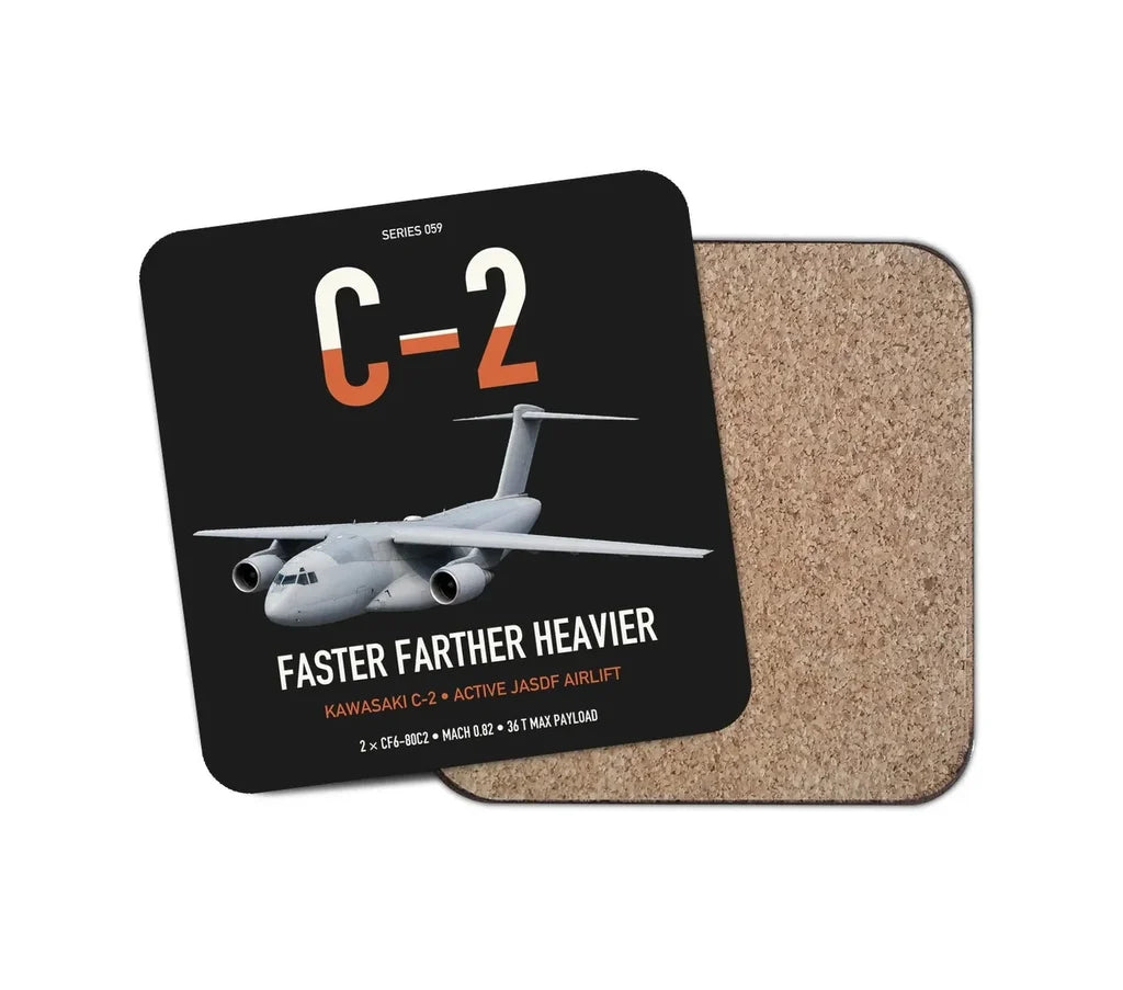 Kawasaki C-2 design on black 1 piece coaster