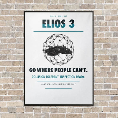 Flyability Elios 3 vertical canvas print - framed - white background