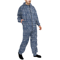 Thumbnail for Remove Before Flight 3Blue Jumpsuit for Men & Women aviation design on soft cotton blend jumpsuit.