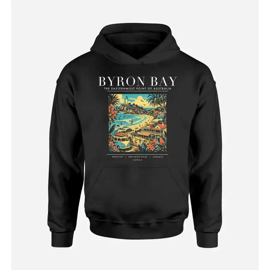 BYRON BAY - Poster - Premium Hoodie - Black