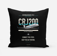 Thumbnail for Bombardier CRJ200 design on black pillow