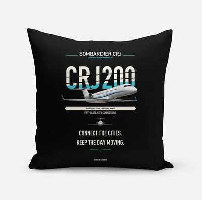 Bombardier CRJ200 design on black pillow
