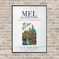 Thumbnail for Melbourne Airport MEL vertical canvas print - framed - white background