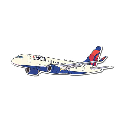 Delta Air Lines Airbus A320 aviation design airplane sticker in weather-resistant vinyl.