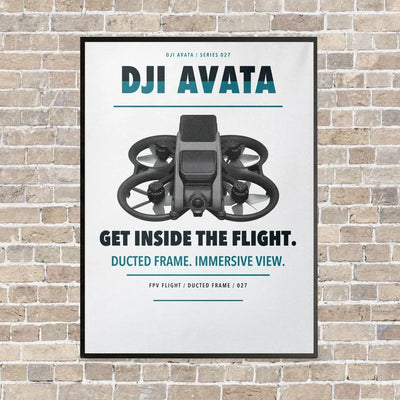 DJI Avata vertical canvas print - framed - white background