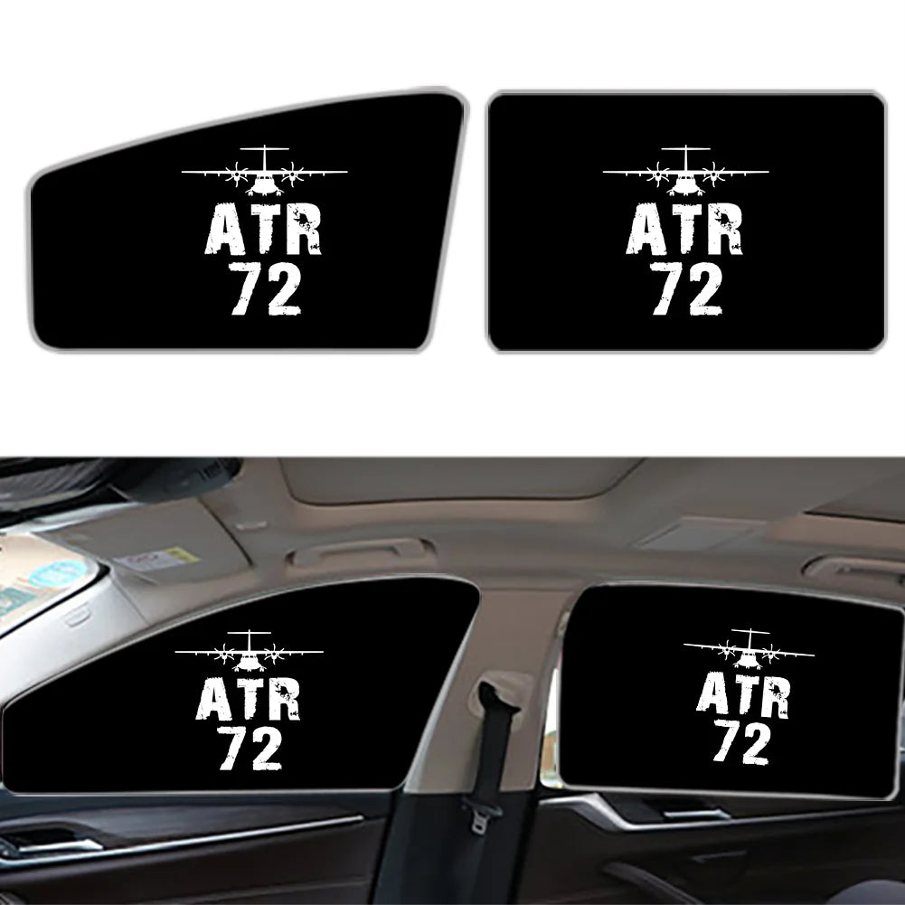 ATR-72 & Plane Car Sun Shade (Side window) aviation design on reflective polyester car side window sun shade.