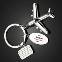 Thumbnail for Your Custom Design & Image & Logo & Text Suitcase aviation shaped key chain, durable metal alloy.