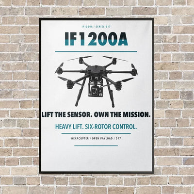 Inspired Flight IF1200A vertical canvas print - framed - white background