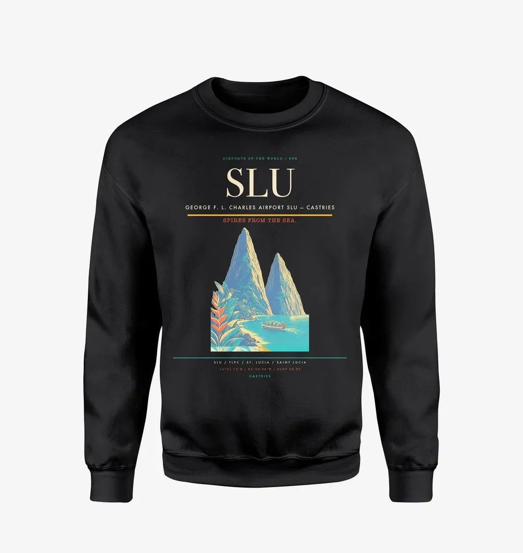 George F. L. Charles Airport (SLU) design on black sweatshirt