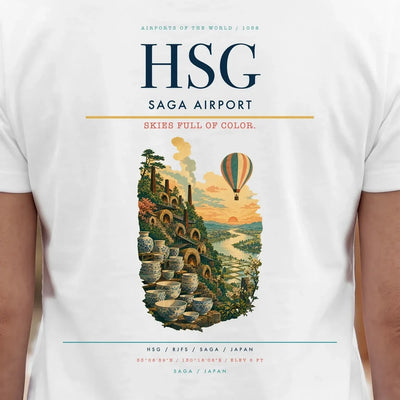 Saga Airport (HSG) double-side t-shirt design close-up cover