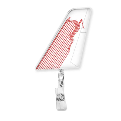 Tunisair aviation design on durable plastic with metal clip tail-shape retractable ID card badge.